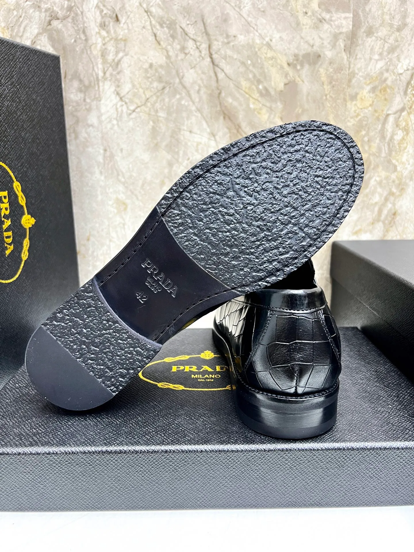 PRADA~ Size: 38-44 (customized 45/46 P: 💰880 P's original official website new high-end men's leather shoes, top-quality original replicas, made of imported open edge beads/calf leather, calf leather breathable lining, original leather outsole!